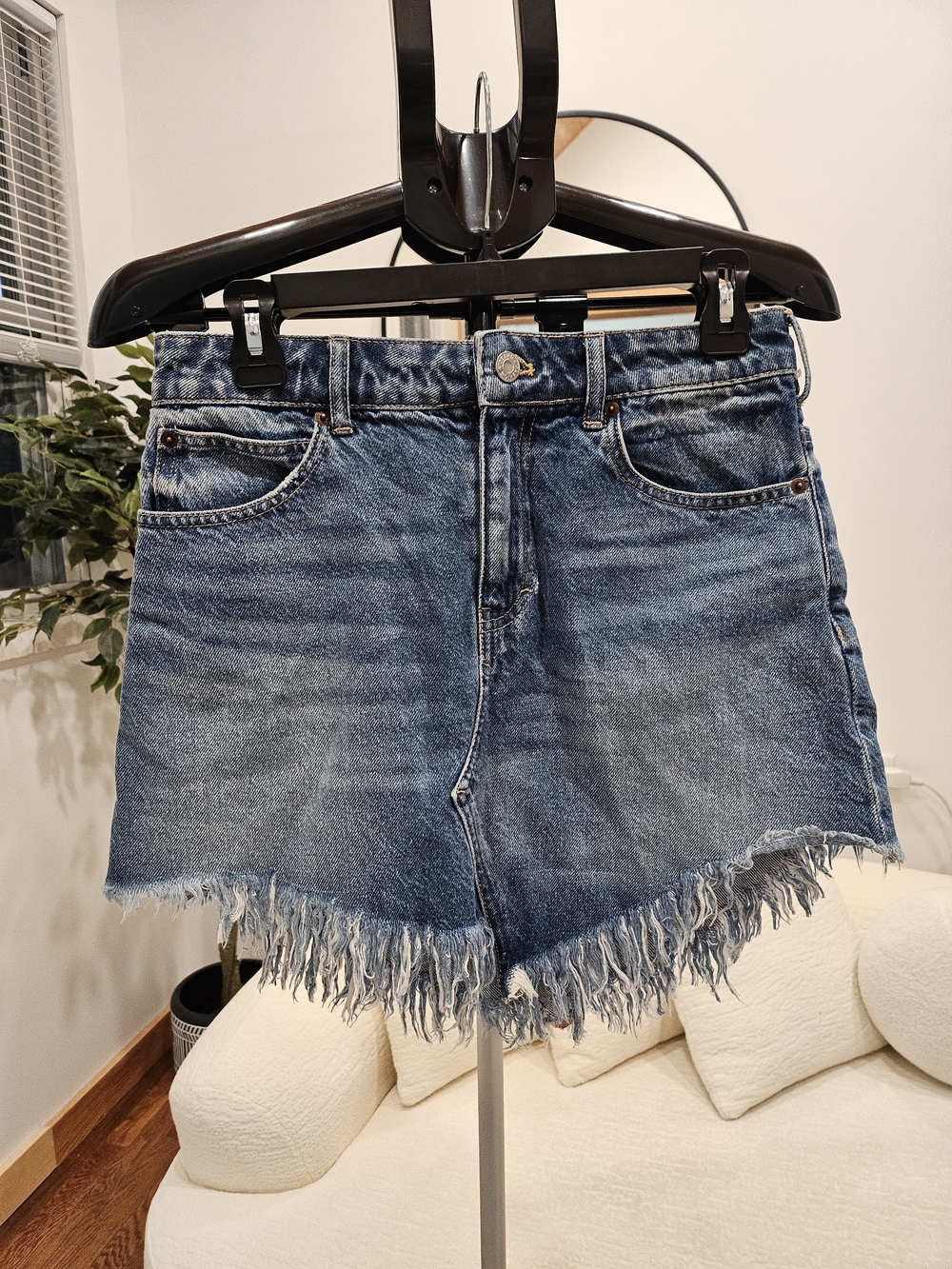 Minifalda vaquera Free People "We The Free" - Efecto deshilachado con flecos
